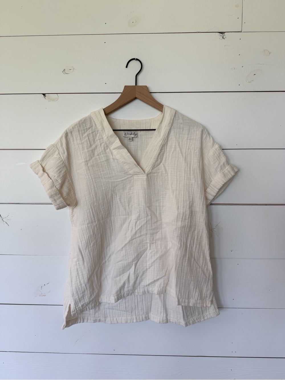 Ivory Cotton V-Neck